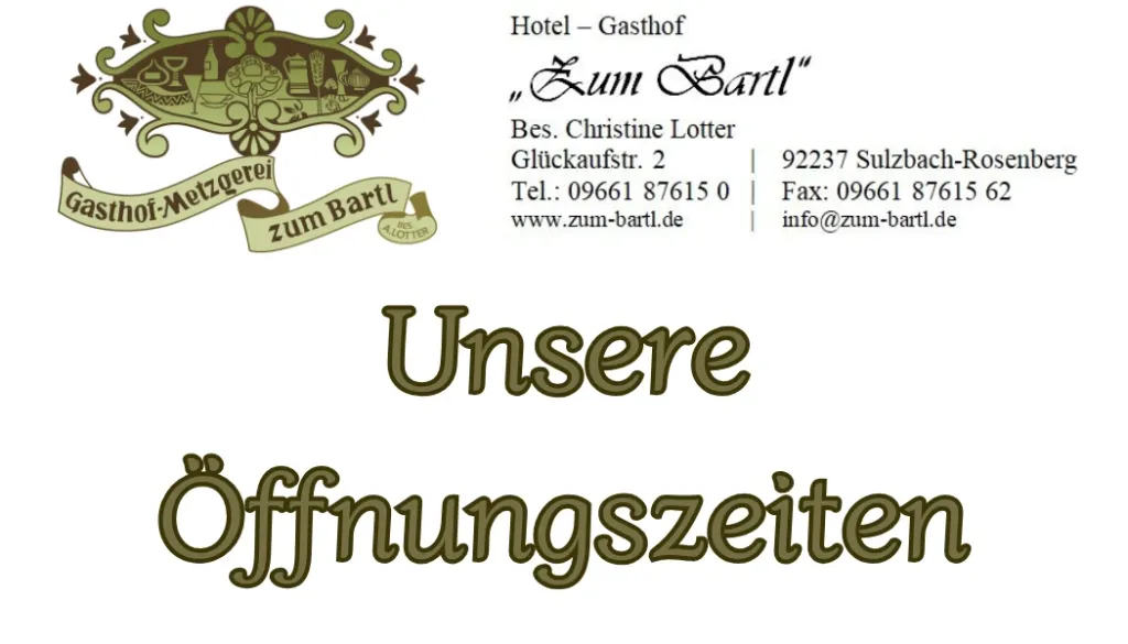 unsere offnungszeiten