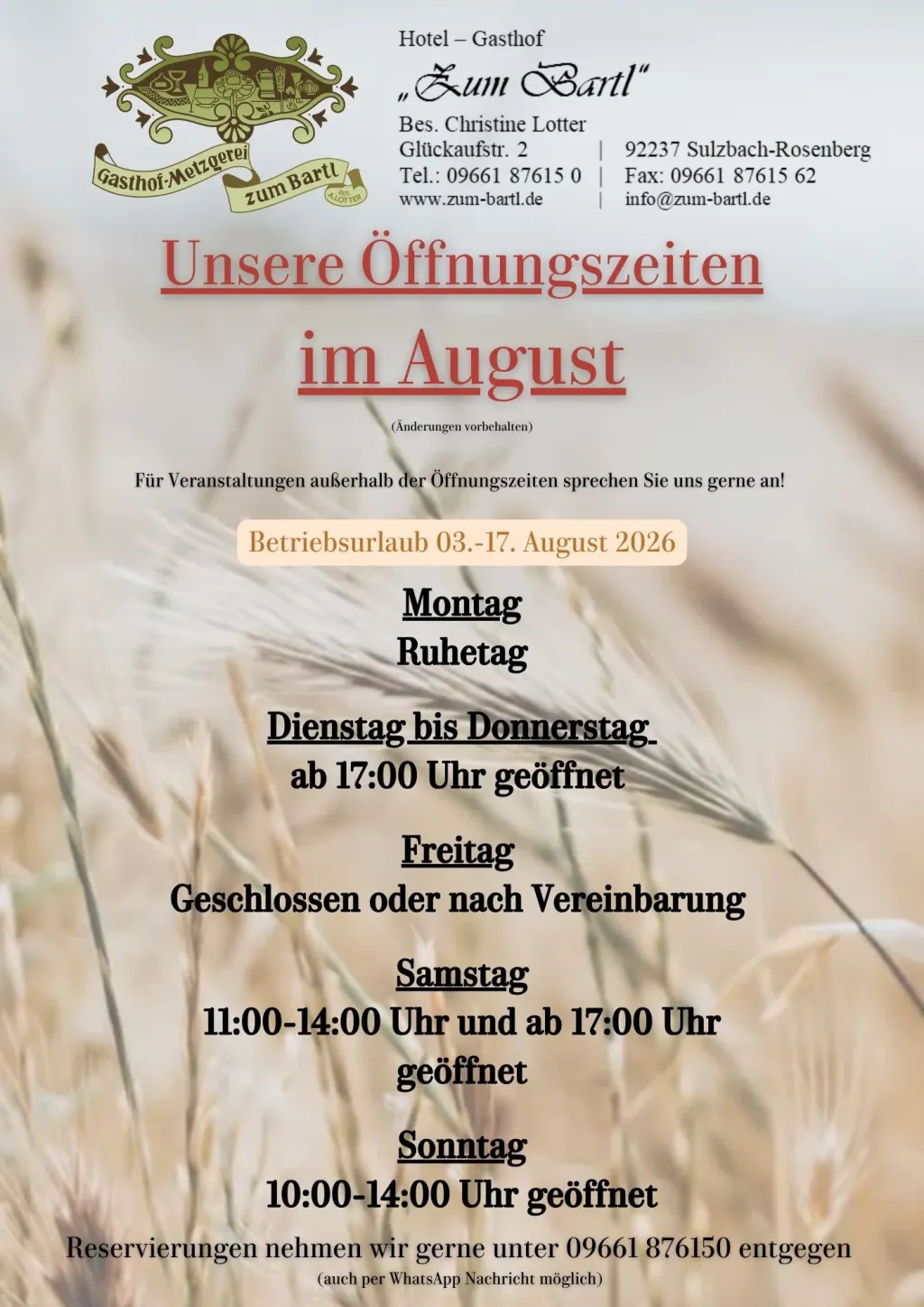offnungszeiten august flyer a4 2