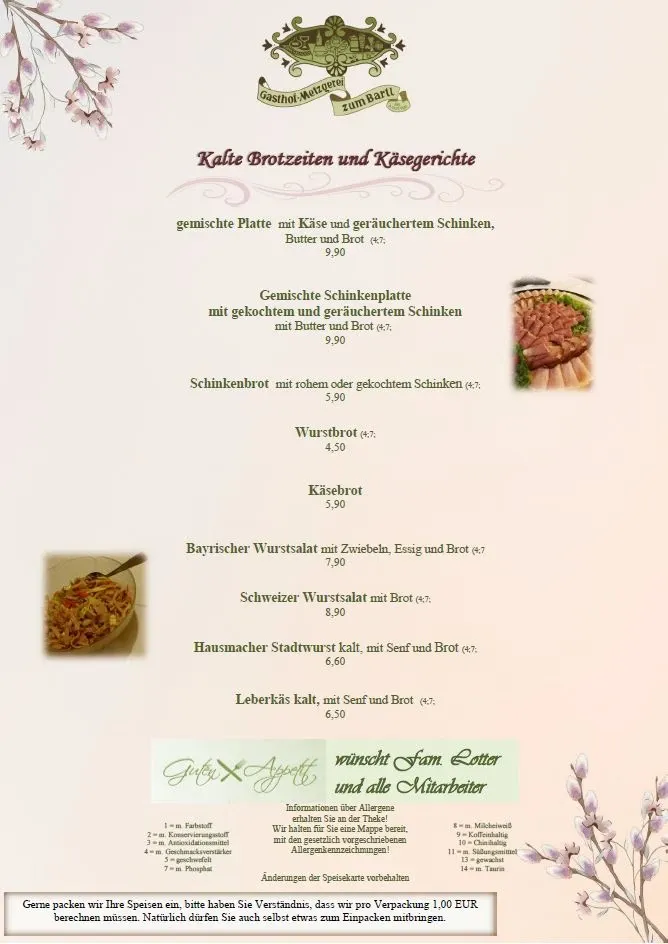 kalte brotzeiten